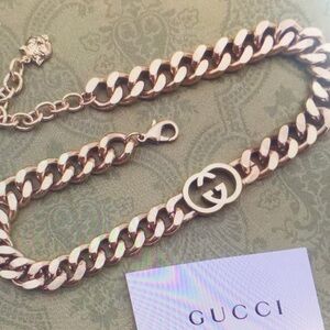 Gucci Gold Chain Bracelet with Double G Logo